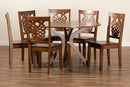 Racquel Walnut Brown 7-Piece Dining Set Baxton