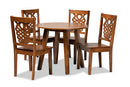 Sahar Walnut Brown 5-Piece Dining Set Baxton