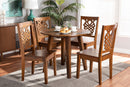 Sahar Walnut Brown 5-Piece Dining Set Baxton