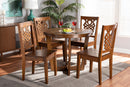Fields Walnut Brown 5-Piece Dining Set Baxton