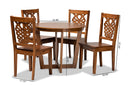 Fields Walnut Brown 5-Piece Dining Set Baxton