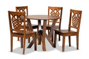 Renata Walnut Brown 5-Piece Dining Set Baxton