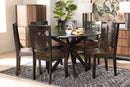 Racquel Two-Tone Dark Brown and Walnut Brown 7-Piece Dining Set Baxton