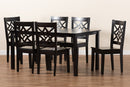 Braylin Dark Brown 7-Piece Dining Set Baxton