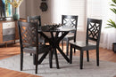 Darlene Dark Brown 5-Piece Dining Set Baxton