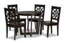 Anfield Dark Brown 5-Piece Dining Set Baxton
