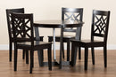 Anfield Dark Brown 5-Piece Dining Set Baxton