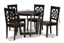 Anfield Dark Brown 5-Piece Dining Set Baxton