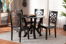 Harding Dark Brown 5-Piece Dining Set Baxton