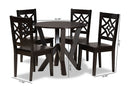 Harding Dark Brown 5-Piece Dining Set Baxton