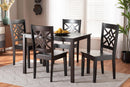 Braylin Dark Brown 5-Piece Dining Set Baxton