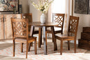 Daniela Walnut Brown 5-Piece Dining Set Baxton