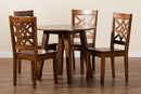 Daniela Walnut Brown 5-Piece Dining Set Baxton