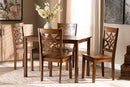 Braylin Walnut Brown 5-Piece Dining Set Baxton