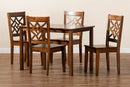 Braylin Walnut Brown 5-Piece Dining Set Baxton