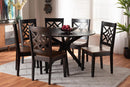 Darlene Two-Tone Dark Brown and Walnut Brown 7-Piece Dining Set Baxton