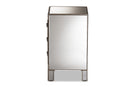 Pelleas Mirrored 3-Drawer End Table Baxton