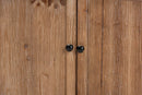 Iara Weathered Two-Tone White and Oak Brown 2-Door Storage Cabinet Baxton