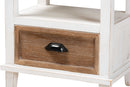Iara Rustic Farmhouse Weathered Two-Tone White and Oak Brown 1-Drawer End Table Baxton