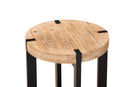 Karel Natural Brown and Black Finished Metal End Table Baxton