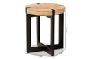 Karel Natural Brown and Black Finished Metal End Table Baxton