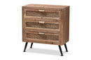Lovina Whitewashed Natural Brown Rattan 3-Drawer Storage Cabinet Baxton