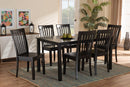 Cora Dark Brown 7-Piece Dining Set Baxton