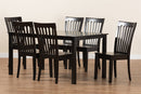 Cora Dark Brown 7-Piece Dining Set Baxton