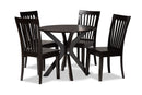 Zoe Dark Brown 5-Piece Dining Set Baxton