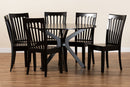 Zoe Dark Brown 7-Piece Dining Set Baxton
