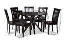 Zoe Dark Brown 7-Piece Dining Set Baxton