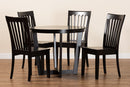 Vinet Dark Brown 5-Piece Dining Set Baxton