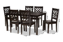 Agnew Dark Brown 7-Piece Dining Set Baxton
