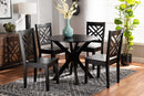 Thornton Dark Brown 5-Piece Dining Set Baxton