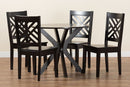 Thornton Dark Brown 5-Piece Dining Set Baxton