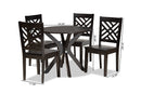 Thornton Dark Brown 5-Piece Dining Set Baxton