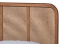 Millard Walnut Brown and Synthetic Rattan King Size Platform Bed Baxton