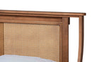 Disa Walnut Brown and Synthetic Rattan Full Size Platform Bed Baxton