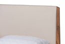 Salida Beige Fabric Walnut Brown King Size Platform Bed Baxton