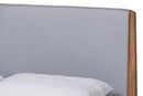 Salida Gray Fabric Walnut Brown King Size Platform Bed Baxton