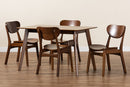 Floriane Walnut Brown 5-Piece Dining Set Baxton
