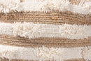 Lamont Moroccan Inspired Natural and Ivory Handwoven Wool Blend Pouf Ottoman Baxton