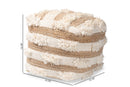 Lamont Moroccan Inspired Natural and Ivory Handwoven Wool Blend Pouf Ottoman Baxton