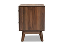 Leryn Walnut Brown 2-Drawer Nightstand Baxton