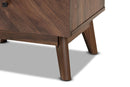 Leryn Walnut Brown 2-Drawer Nightstand Baxton