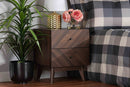 Leryn Walnut Brown 2-Drawer Nightstand Baxton