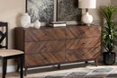 Leryn Walnut Brown 6-Drawer Dresser Baxton