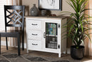 Adelaide Two-Tone Distressed White and Oak Brown 3-Drawer Storage Cabinet Baxton