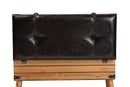 Ratu Rustic Dark Brown PU Leather Upholstered and Oak Large Storage Ottoman Baxton