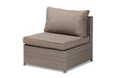 Ambre Gray Fabric Gray Finished Synthetic Rattan 6-Piece Patio Set Baxton